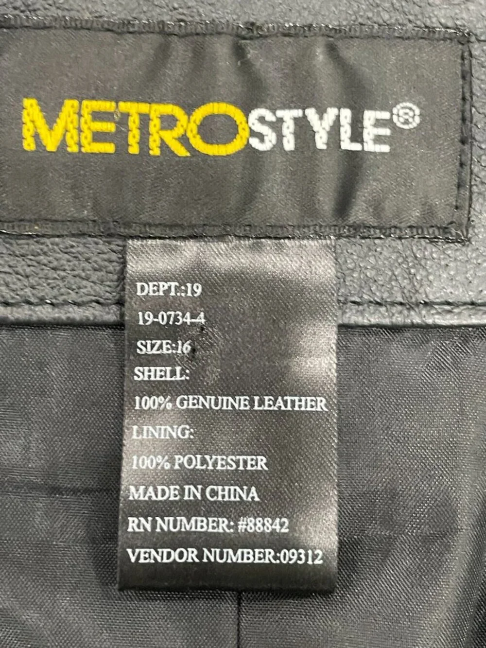 Metrostyle Genuine Leather Blazer Jacket Black Size 16 Classic Tailored Coat - Picture 5 of 13